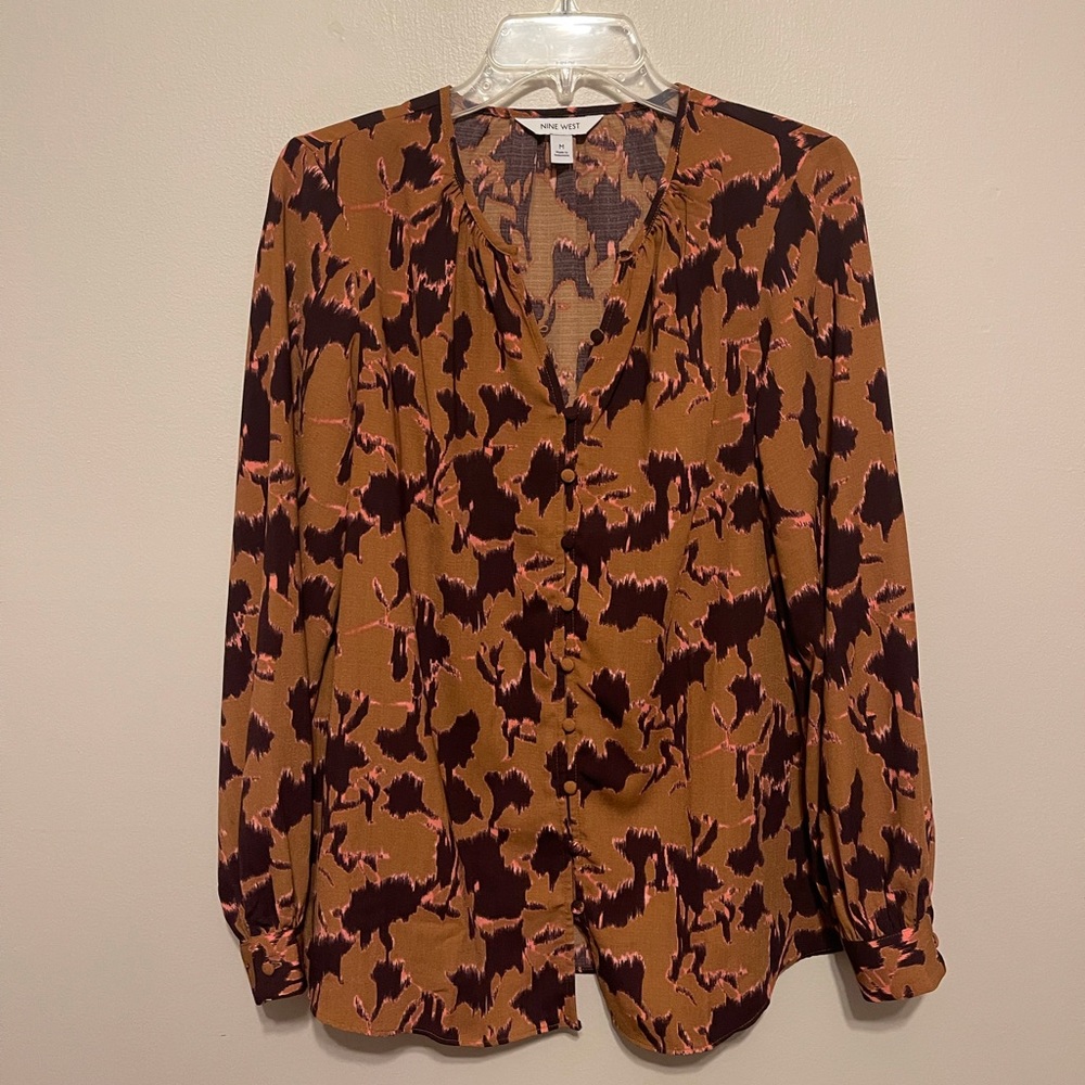Nine West Button Down Drapey Shirt